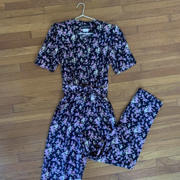 Vintage Pants - Vintage 90's Floral Jumpsuit size Medium
